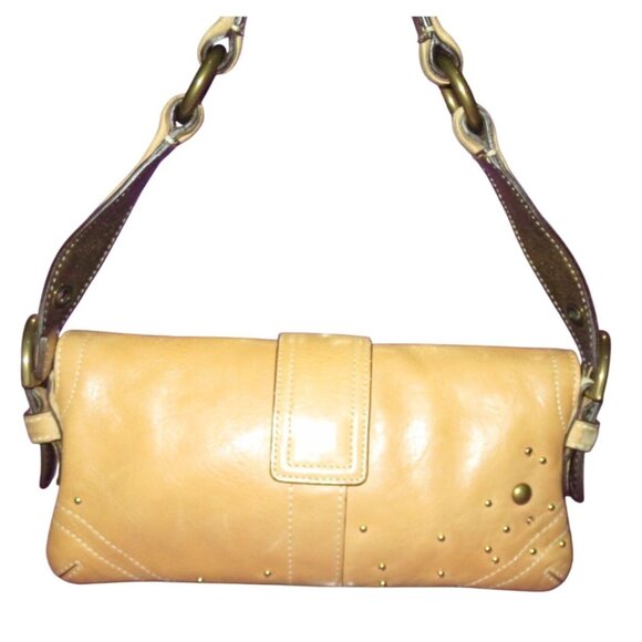 Coach 2005 Soho Swarovski Crystal Distressed Vachetta Leather Demi Flap Bag - Picture 2 of 12